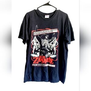 Vintage Rob Zombie Its a Deadly Nightmare T Shirt Mens Medium Blk